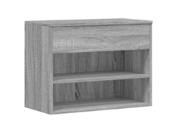 Banco zapatero Sonoma MAISON EXCLUSIVE de madera gris (60 x 30 x 45 cm)