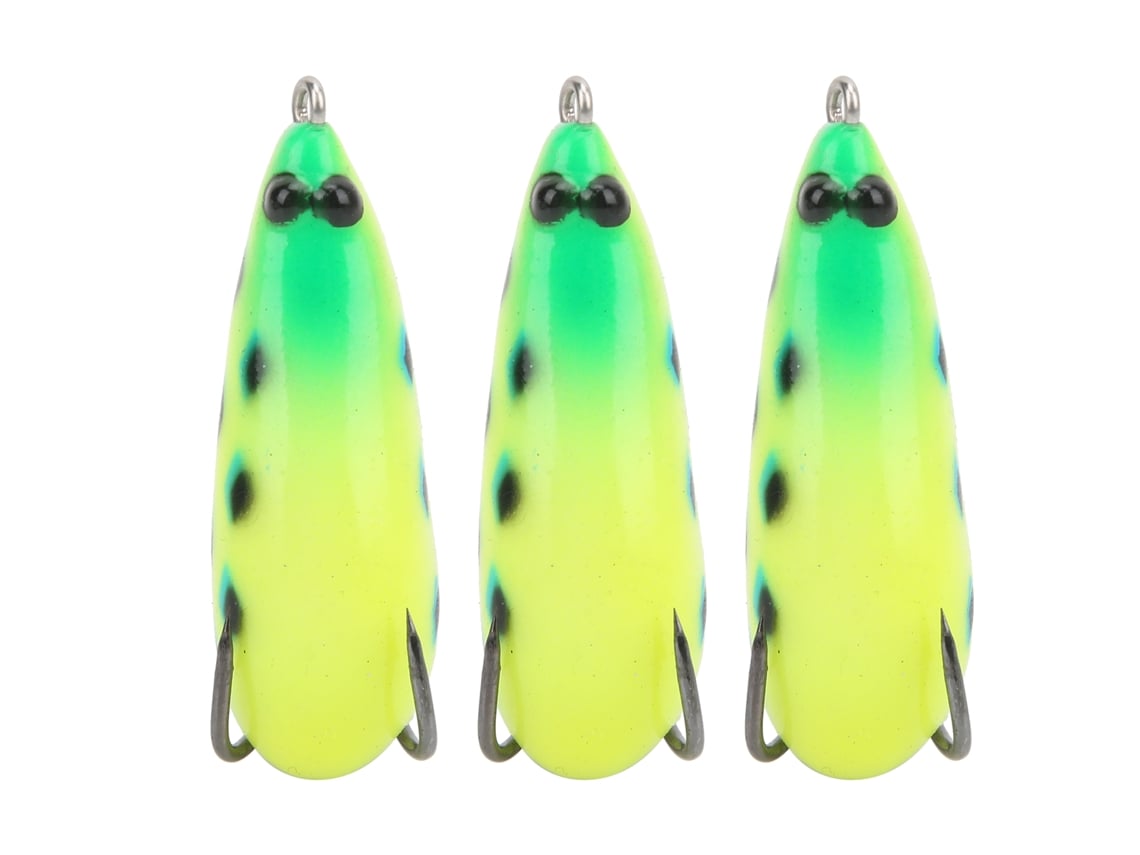 Danu26-set De 3 Cebos De Pesca De Silicona Simulación Bait Spotted Bait Cebo Artificial Para Pesca Verde Cabeza Amarilla