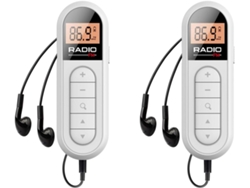 2 Mini Radios Fm De Bolsillo, 300 Mah, Portátiles, Recargables, 76-108 Mhz Con Pantalla.