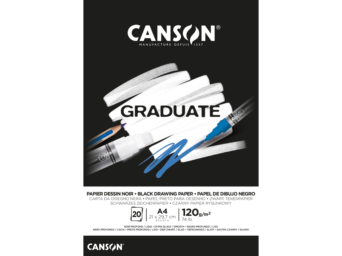 Bloc de Estudio CANSON Graduate Extra Negro Din A3