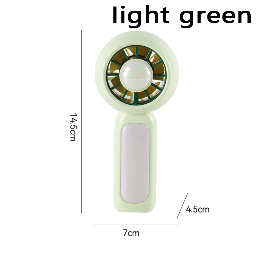 Ventilador Eléctrico Portátil De Mano Con Batería De Alta Capacidad, Silencioso Y De Tres Velocidades, Con Carga Usb Para Escritorio (verde Claro).