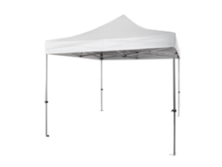 Cenador plegable profesional de aluminio con estructura hexagonal, Market-pro 3x3, blanco, impermeable.