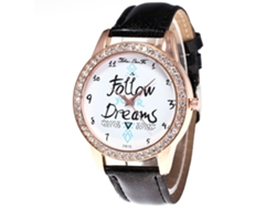 Reloj De Pulsera De Cuarzo Para Mujer Zhoulianfa Con Decoración De Piedras Brillantes (negro)