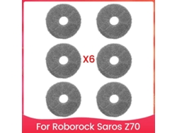 6 Pcs Mop Pad For Saros Z70 Vacuum Cleaner Replacement Parts, Washable Mop Cloth Accessories