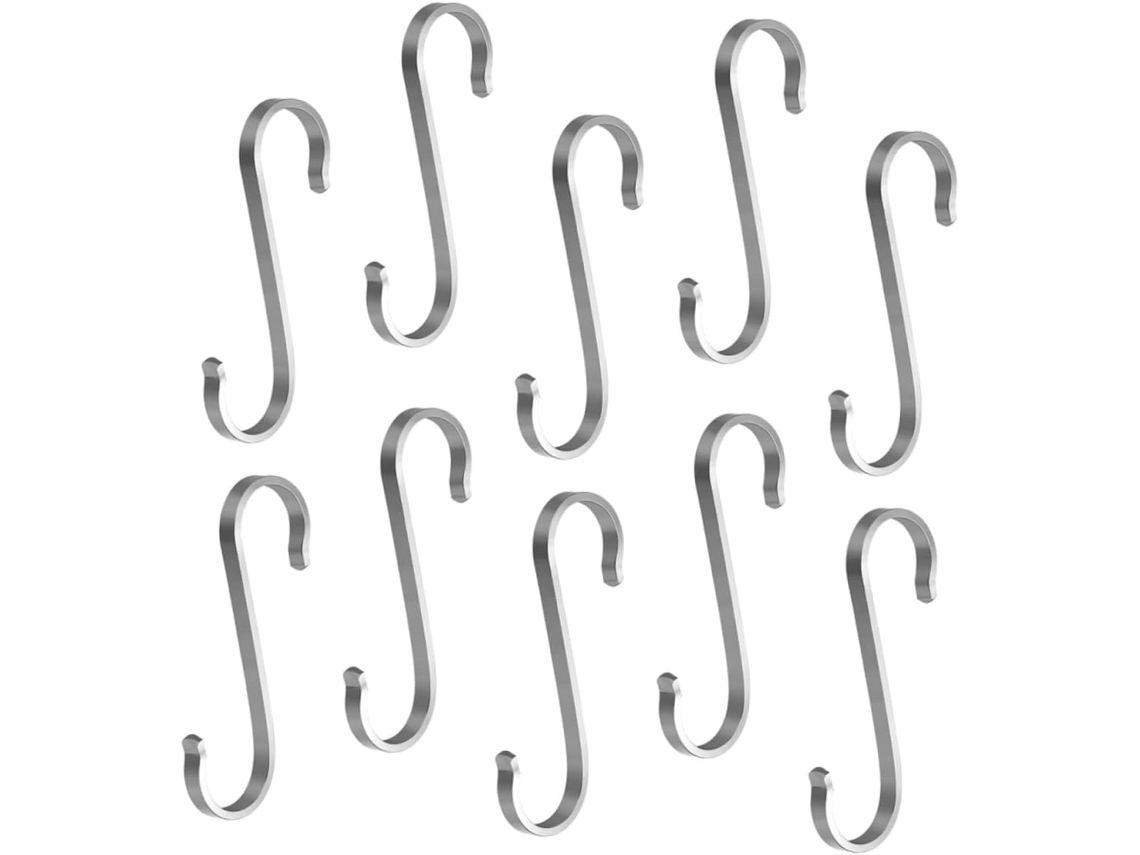 10 Ganchos En Forma De S Para Perchero Puerta, Colgar Guirnaldas, Gancho Metal, Acero Inoxidable