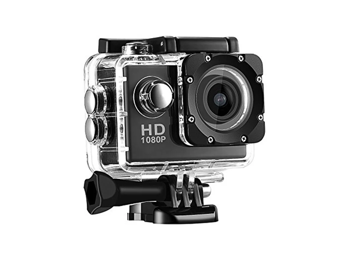 Cámara de acción Full HD de 1080p y 12 MP con pantalla de 2 pulgadas, resistente al agua hasta 30 m/98 pies, ideal para bicicleta, motocicleta, buceo, natación y accesorios.