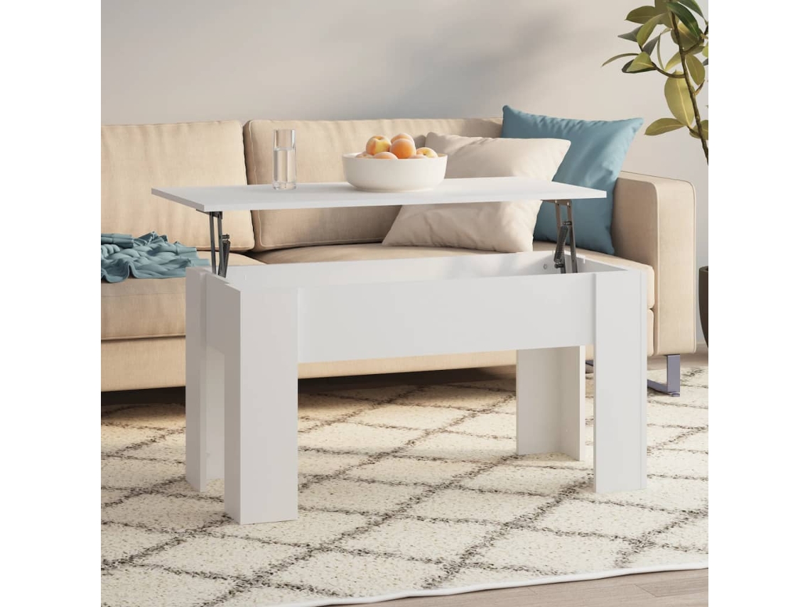 Mesa de centro madera de ingeniería blanco 101x49x52 cm N/A