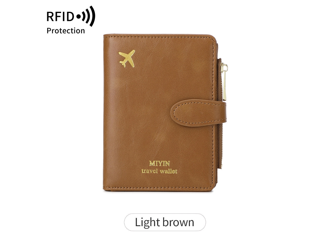 Funda para pasaporte RFID con tarjetero, unisex, diseño acolchado, rosa suave, Hexinyigjly