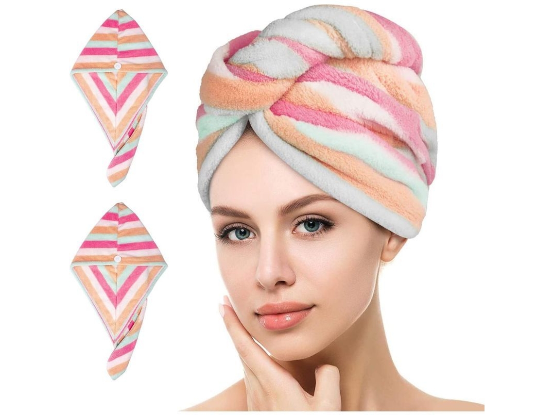 Juego De Toallas Turbante De Microfibra De Secado Rápido (2 Piezas) Para Mujeres, Niñas Y Niños Con Material Súper Absorbente.
