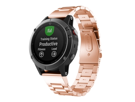 Correa de reloj inteligente para Garmin Fenix 5s Pulsera de acero inoxidable Tri-Bead de 20 mm (oro rosa)