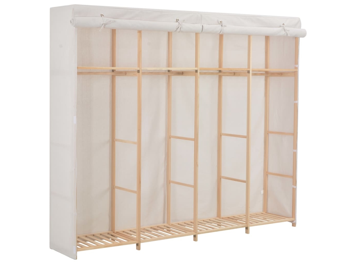 Armario de tela blanco 200x40x170 cm