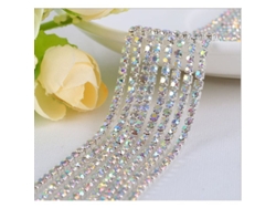 Guarnición De Cadena Cerrada Con Piedras Cristal 2.5mm Color Plata 20 Yardas Para Costura Y Manualidades