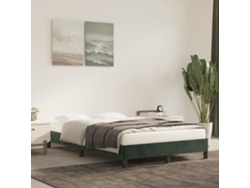 Estructura Cama Sin Colchón Terciopelo Verde Oscuro 120x190cm