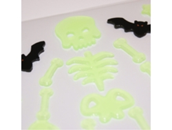 Pegatinas de gel de Halloween - Esqueleto fosforescente