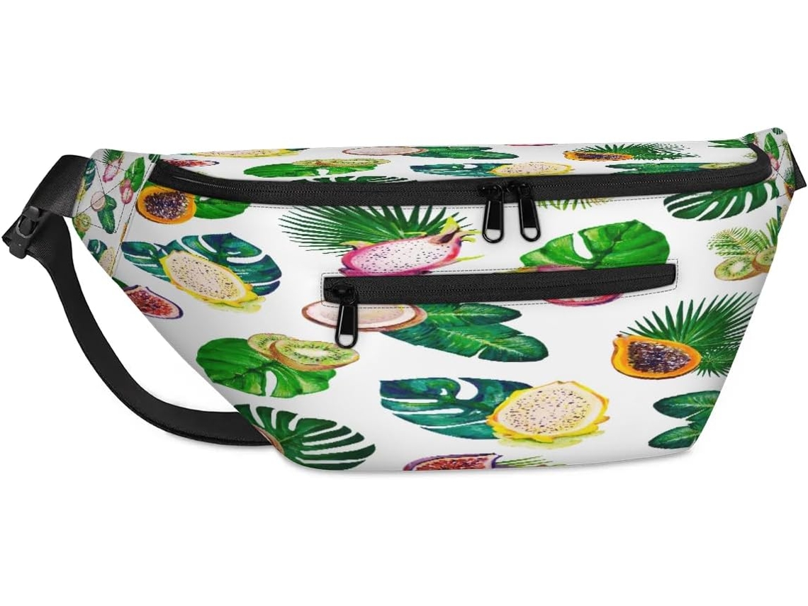 Bolso Hombro Unisex Estampado Hojas Palmera Tropical Para Hombre Mujer Gran Capacidad Estilo Casual Ideal V