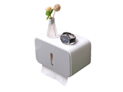 Portarrollos de papel higiénico de pared con dos salidas, impermeable, gris