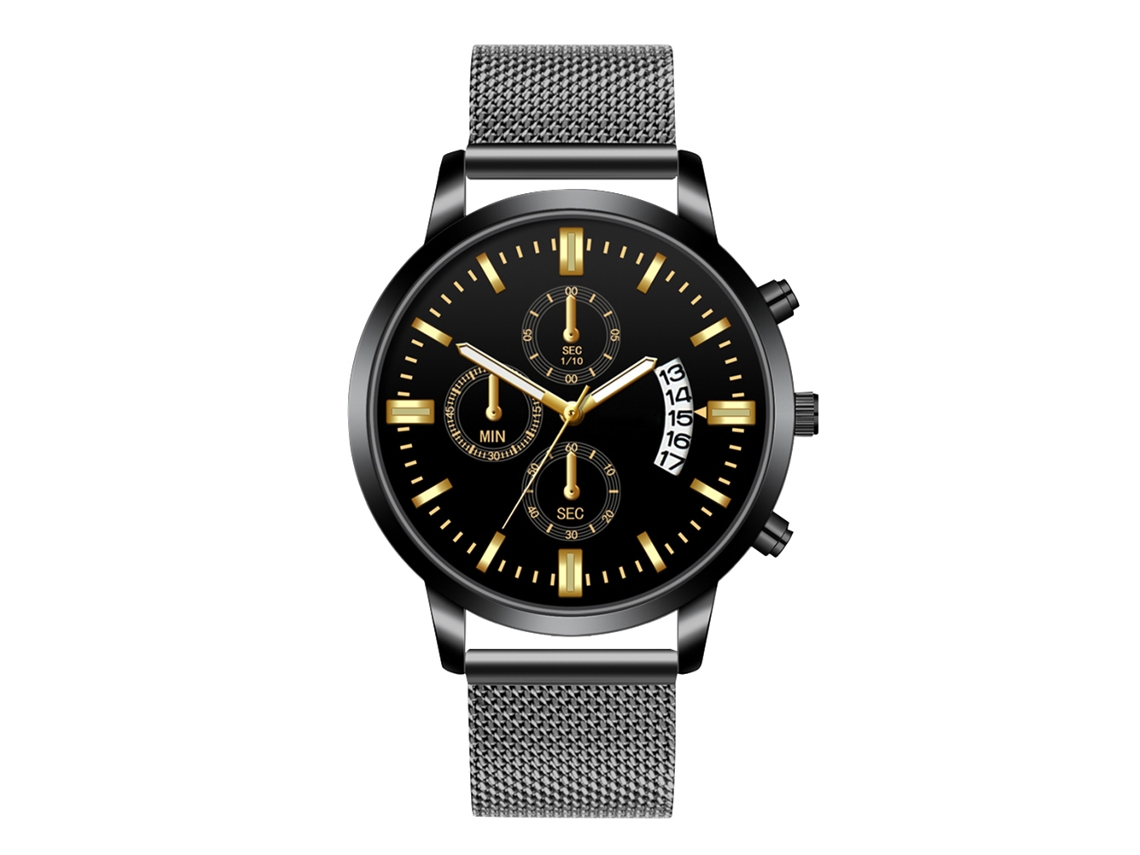 Reloj De Pulsera Unisex Con Correa De Malla De Estilo Sencillo Zhoulianfa (plata)