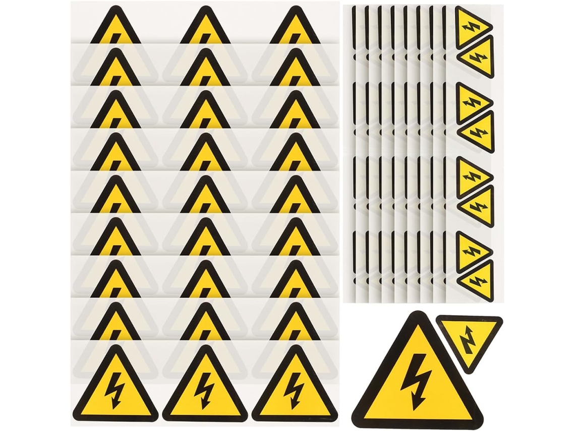 24 Pegatinas Triangulares De Advertencia Eléctrica. Precaución.