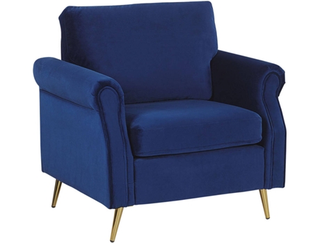 Sillón de terciopelo azul marino/dorado BELIANI Vietas