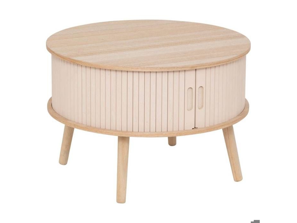 Mesa De Centro 2 Puertas Nysos Beige 60x60x40,7cm Atmosphera Creador De Interiores Beige