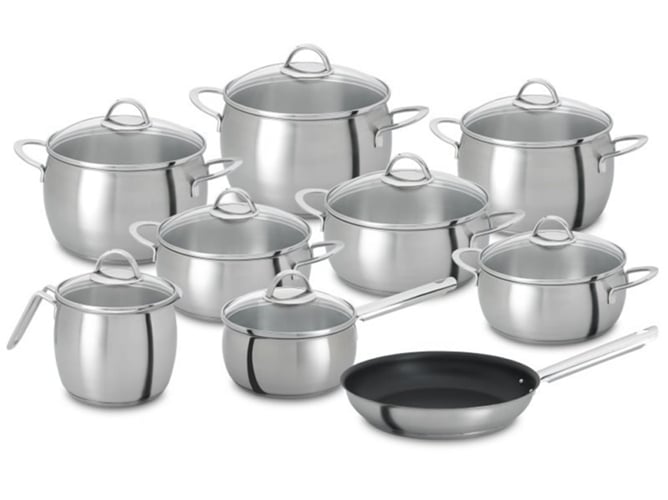 Batería de Cocina para Inducción SILAMPOS Oceanus Satin Glass