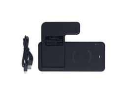 Base De Carga Inalámbrica 4 En 1 15w 5w Para Iphones, Watch Y Auriculares, Color Negro