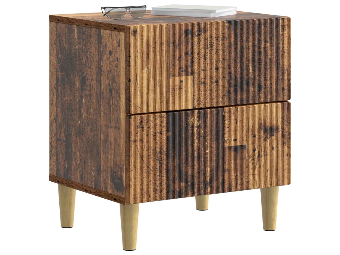 Maison Exclusive - Armario De Noche 2 Pcs Madera Envejecida 43 X 34,5 X 48 Cm