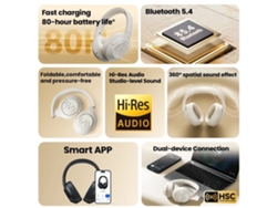 Auriculares inalámbricos Haylou S30 Pro ANC con Bluetooth 5.4, cancelación activa de ruido de 43 dB, controlador dinámico de 40 mm, sonido espacial de alta resolución