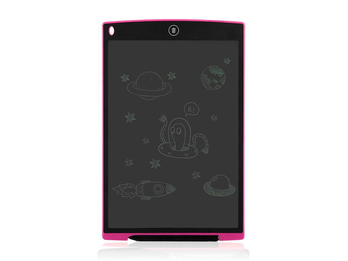 Tableta de dibujo y escritura LCD portátil de 12 pulgadas (18 x 0,6 x 28 cm), color rosa