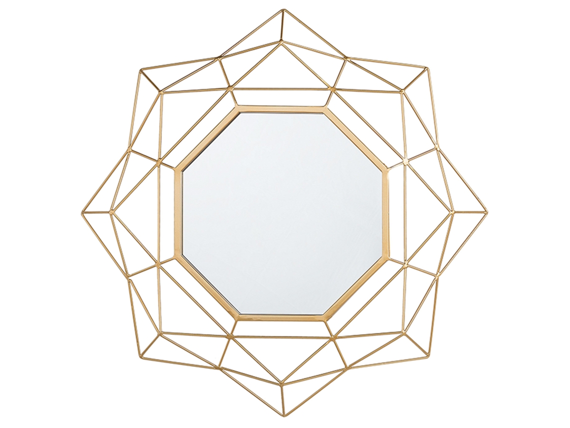 Espejo decorativo BELIANI Hillion de Hierro Dorado 60x4x60