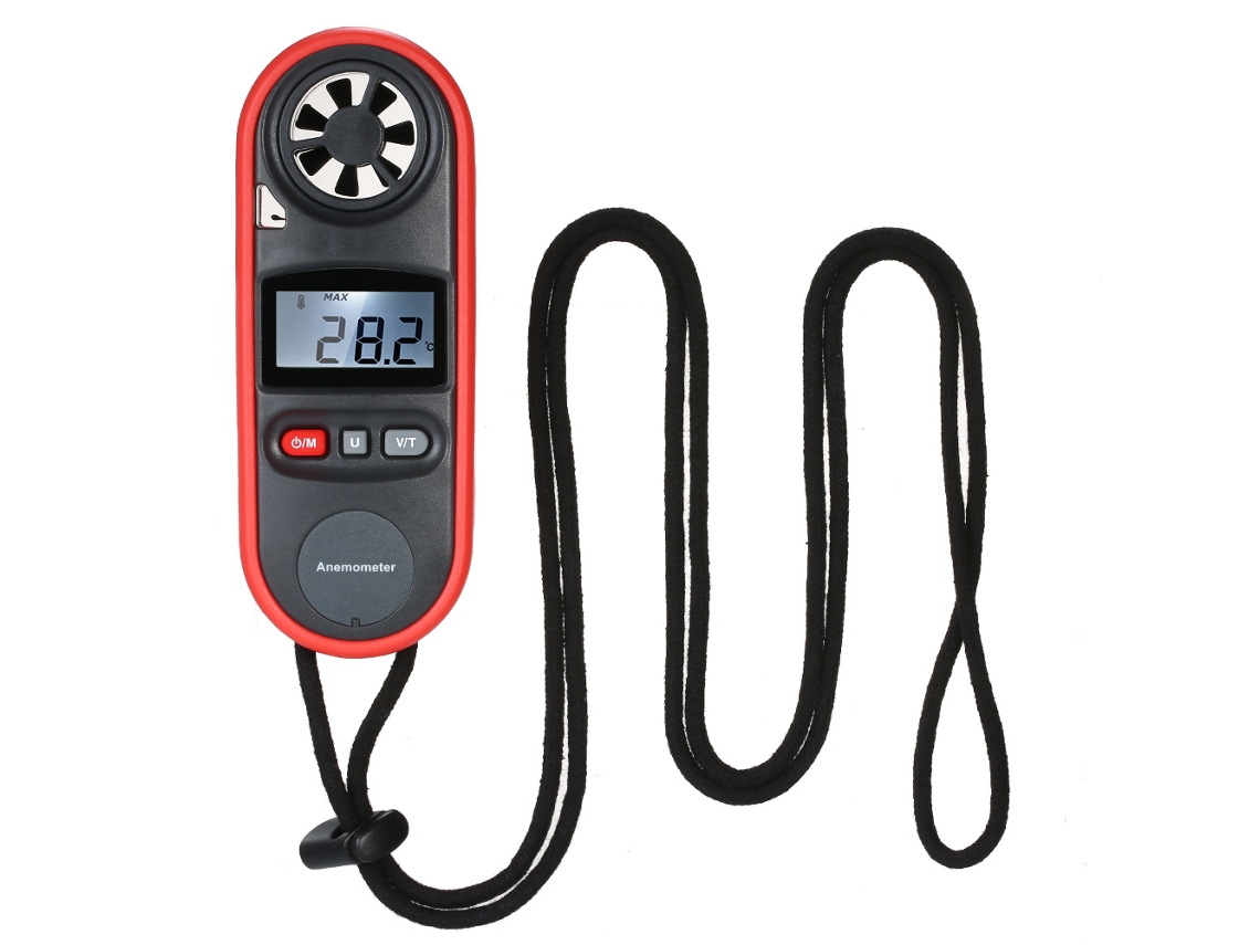 Anemómetro Digital Portátil Beaufort Ip67 Con Termómetro De Velocidad Del Viento E Indicador Lcd Retroiluminado.
