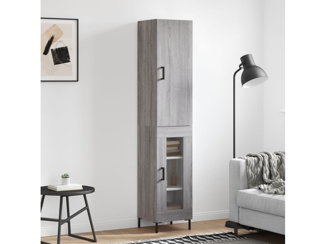 Aparador Alto Madera Contrachapada Gris Sonoma 34,5x34x180 Cm