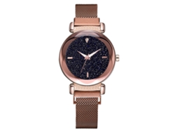 Reloj De Pulsera De Cuarzo Para Mujer Con Correa De Aleación Ajustable Y Cierre Magnético - Marrón