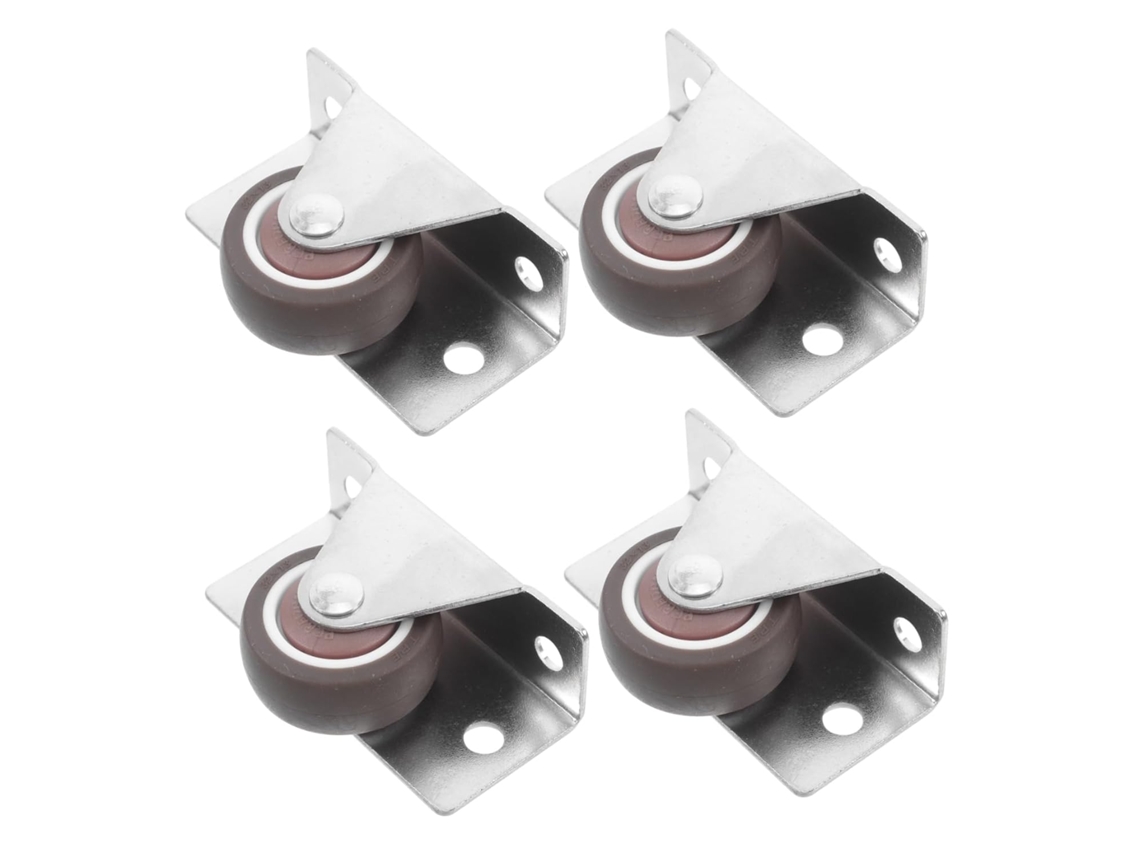4 Piezas Ruedas Muebles Montaje Lateral Ruedas Placa Plana
