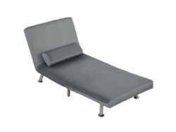 Sofá cama reclinable de terciopelo gris 75x70x75cm