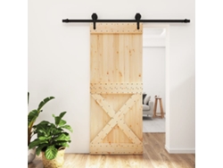Puerta corredera con herrajes 85x210 cm madera maciza de pino LOVELY HOME