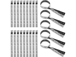 Pulseras VIP de tela plateada, 100 pulseras de identificación para eventos y clubes. SFUSHOS