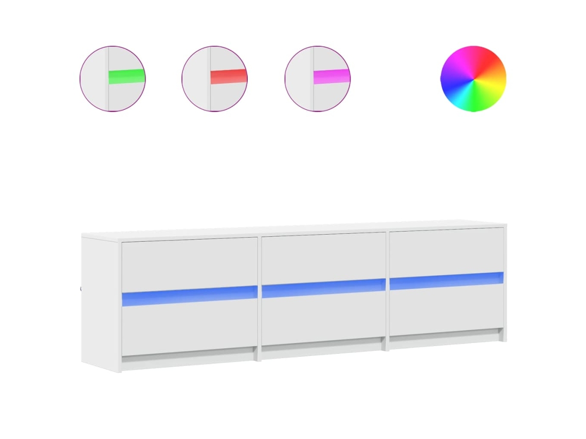 Maison Exclusive - Mueble De Tv Con Led Madera De Ingeniería Blanco 180x34x50 Cm