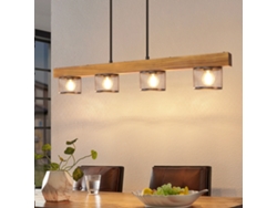 Candeeiro Suspenso Vintage Preto com 4 Luzes E14 Design Retro Industrial para Sala de Estar Ou Sala de Jantar ZMH