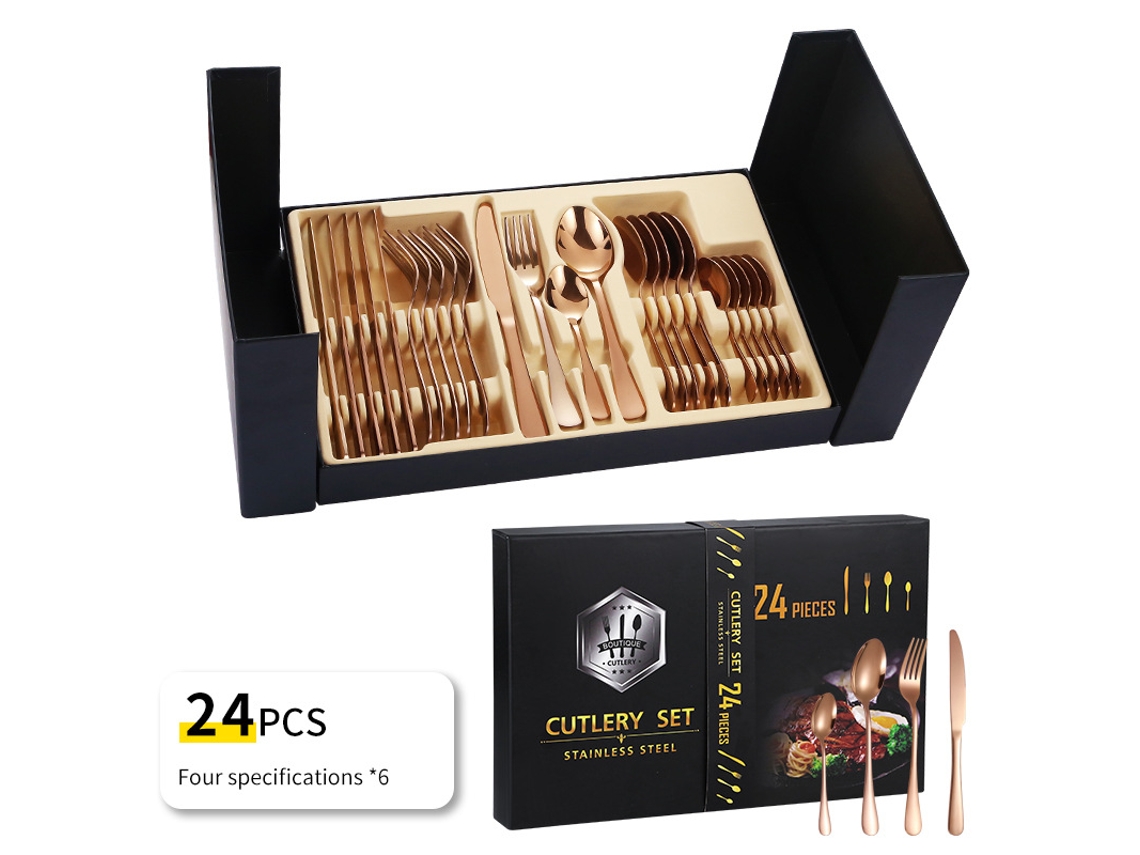 Conjunto de Talheres de Aço Inoxidável 24 Peças GERTIZ