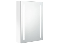 Maison Exclusive - Armario De Baño Con Espejo Led Blanco Brillante 50x13x70 Cm