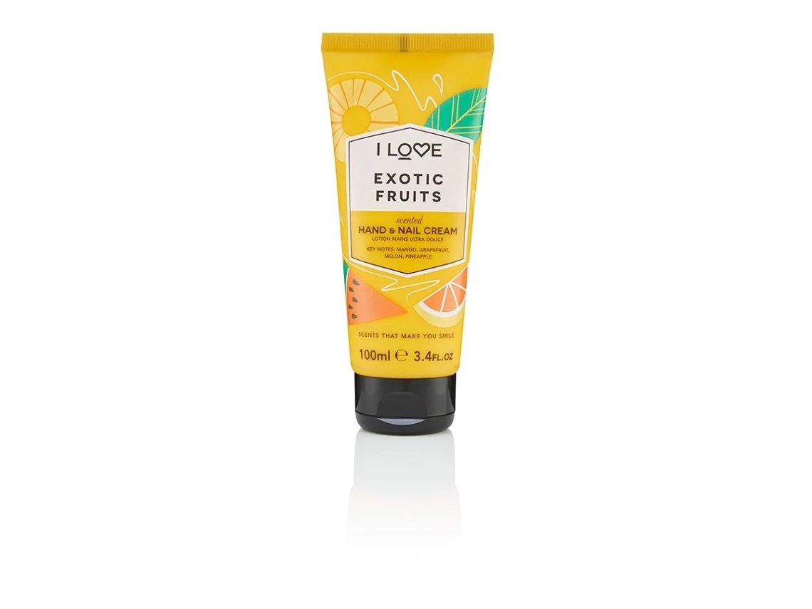 Crema de manos hidratante con frutas exóticas, 100 ml I Love