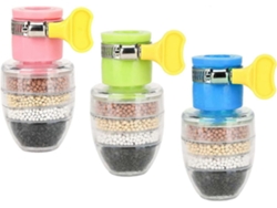 Mini filtro de agua para grifo de 3 piezas con 6 capas de carbón activado