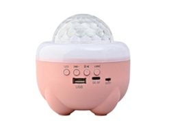Altavoz Bluetooth multifuncional con luz rosa en forma de bola y carga USB, ideal para fiestas en casa y espectáculos de luces, de Yunzii.