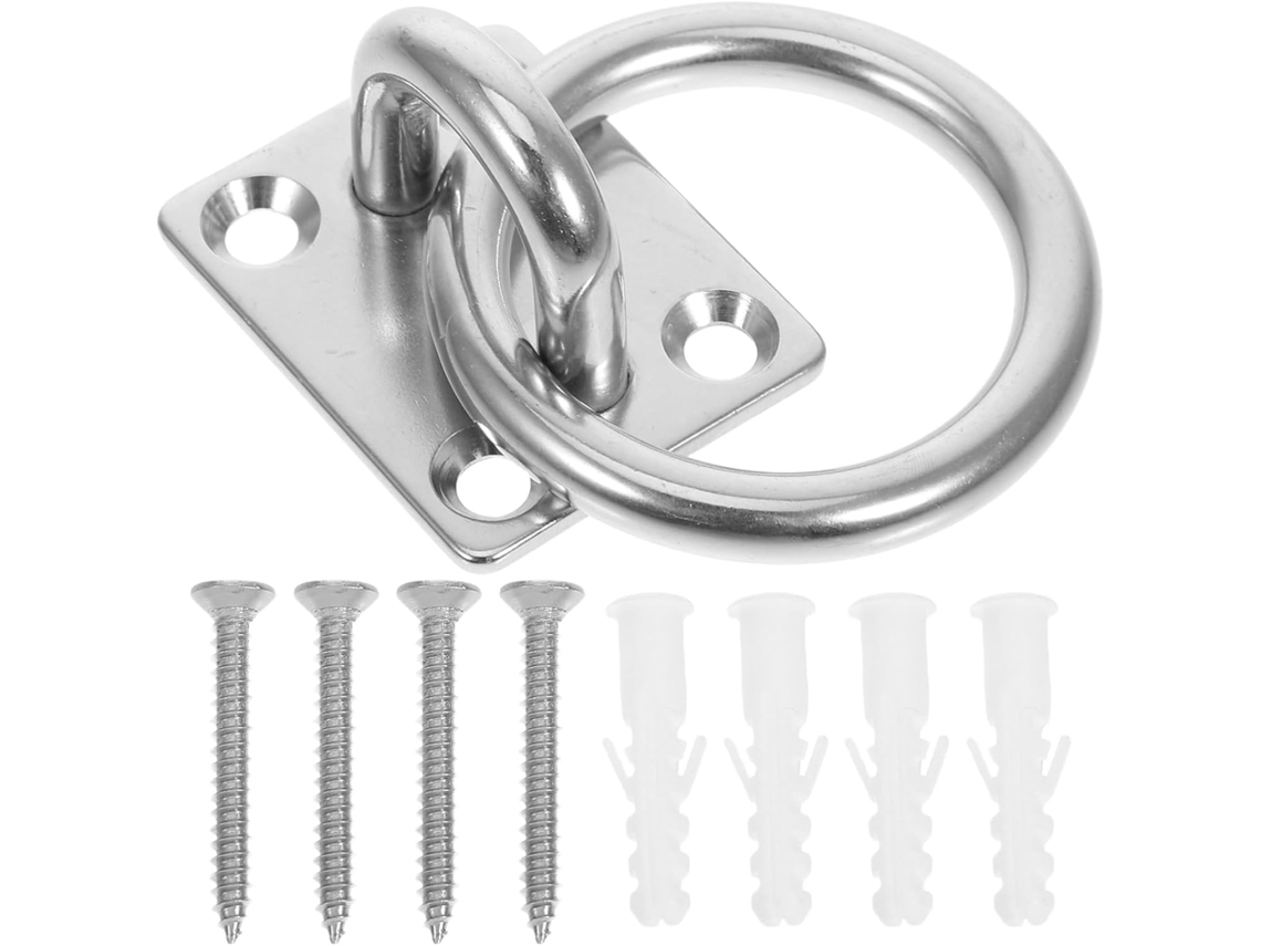 Placa Cuadrada De Acero Inoxidable Con Ojal Y Soporte Para Anillo