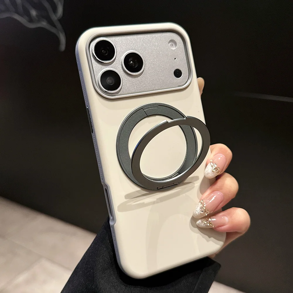 (iphone 15 Pro Max Gris) Funda Magsafe Con Soporte Y Rotación De 360°