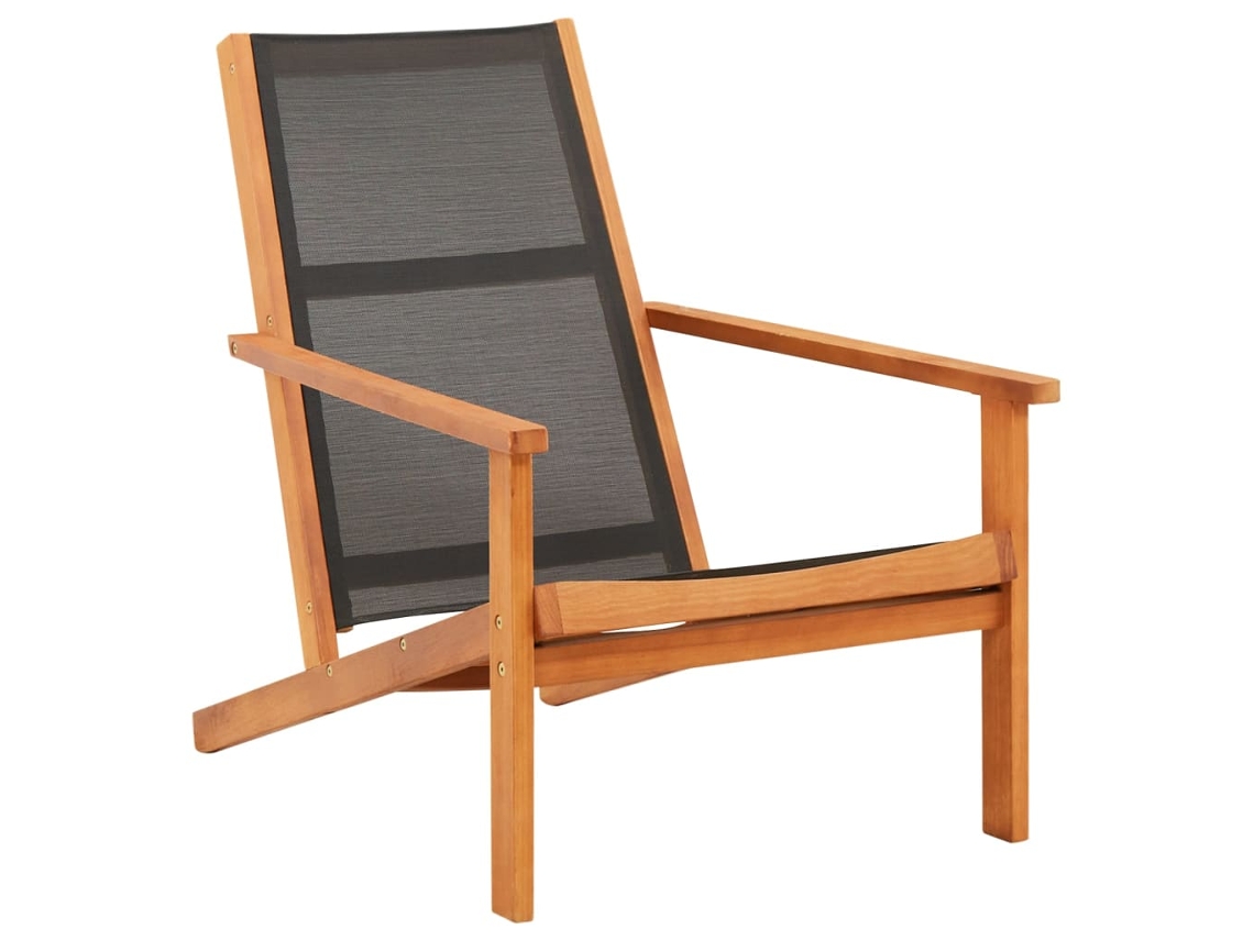 Sillón de jardín DKD Home Decor de eucalipto macizo y textileno negro