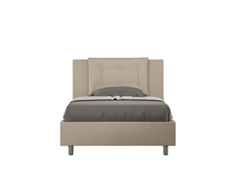 AnnalisaITYHOME Media cama tapizada sin somier (120 x 190 cm - Paneles de melamina y piel sintética)