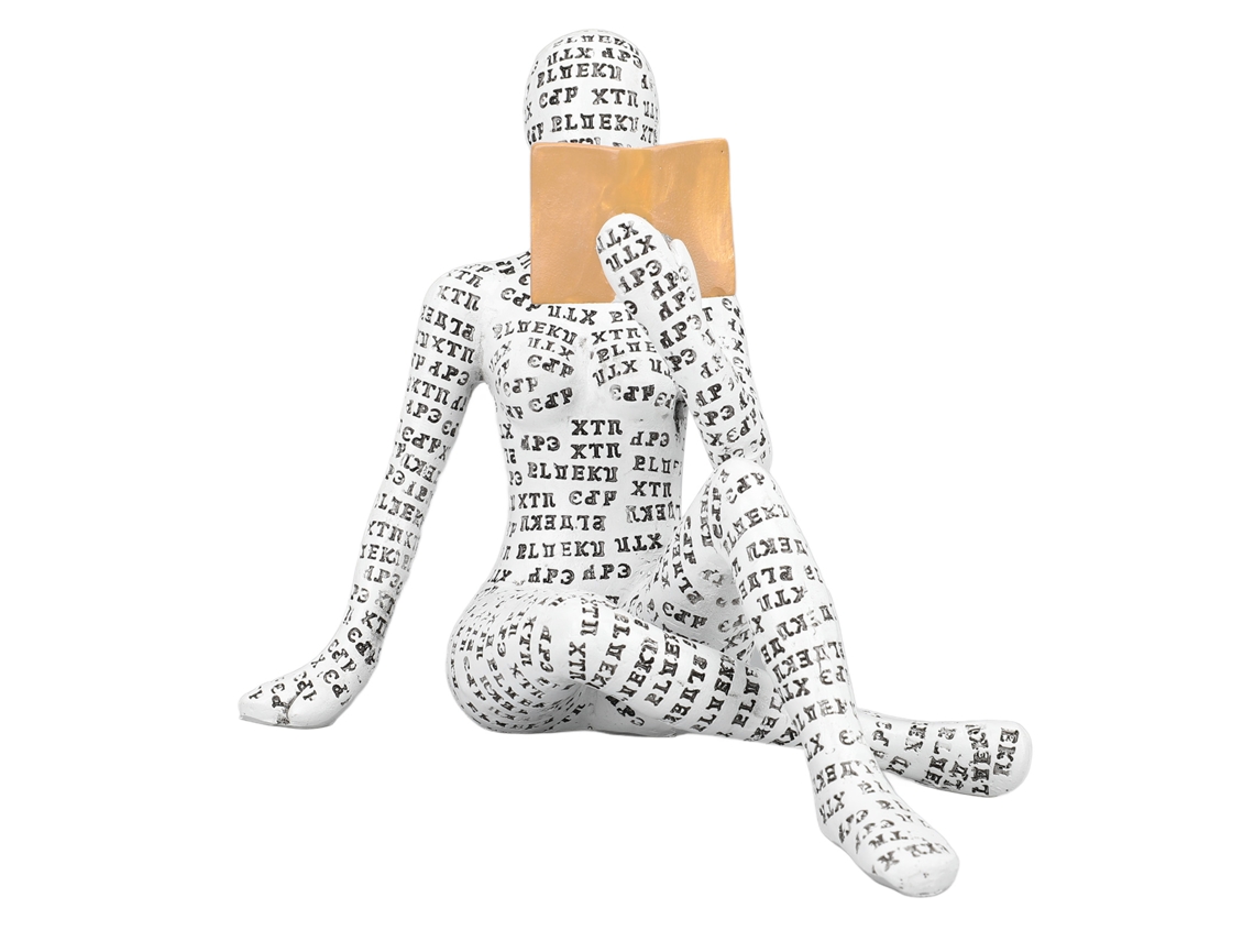 Estatua decorativa de resina de una mujer pensativa, Hogar W310 13