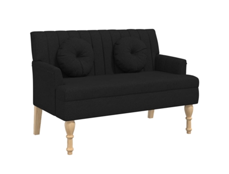 Banco con cojines tela VIDAXL negro (113x64,5x75,5 cm)